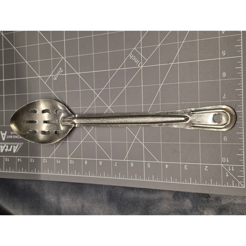 Vintage Stainless Steel Slotted Serving Spoon 11.25 Inch Made in India Utility